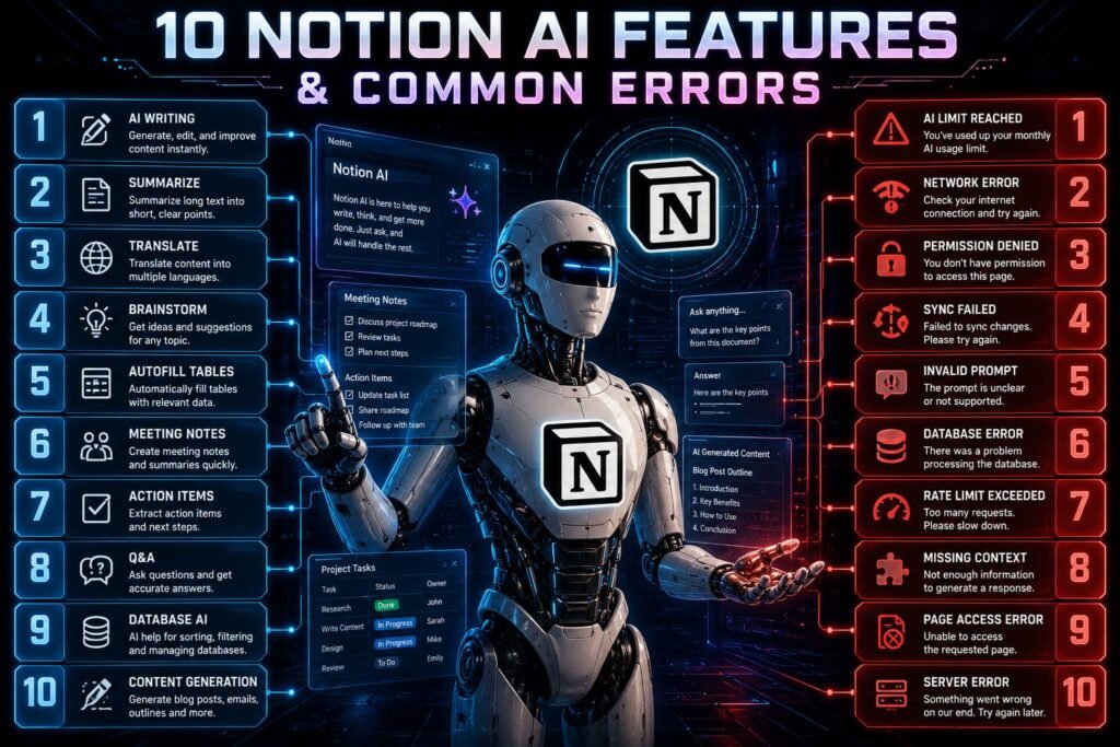 10 Notion AI Features & Common Errors